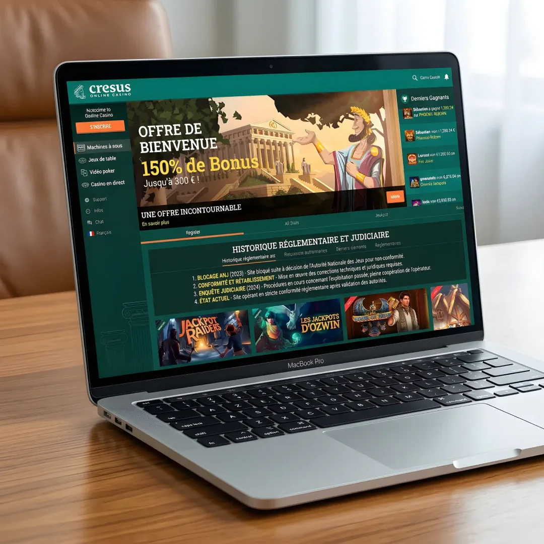 Chronologie de l'affaire Cresus Casino - du blocage ANJ à l'enquête judiciaire